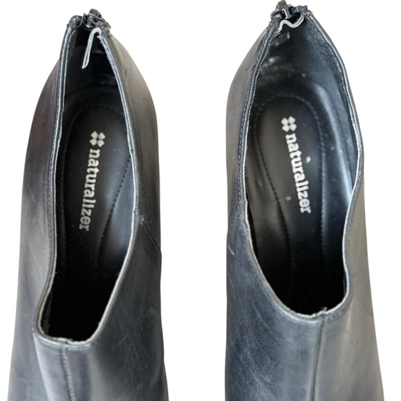 Naturalizer Womens Ella Wedge Bootie Black Leather 9.5M Capsule Minimalist Comfy - Picture 5 of 9